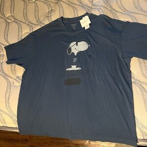 Peanuts Men's Navy Snoopy College Tee